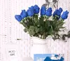 NUOVI fiori artificiali blu Fresh Real Touch bocciolo di rosa decorazioni e bouquet di nozze blu royal RRA10359