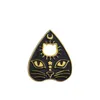 Broches broches Gothic Magic Cat Brooch Ematel Pin Witch Footprints Moon Star Jewelry25006663061