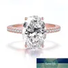 Oevasクラシック100％925スターリングシルバーオーバルハイカーボンダイヤモンド宝石ストーンの結婚式の婚約リングファインジュエリーギフト卸売工場価格専門家デザイン品質