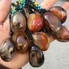 Simple Irregular Natural Agate Stone Sweater Chain Bead Pendant Necklace For Women Girl Fashion Party Decor Jewelry