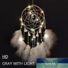 LED Lights Dreamcatcher Wall Decoration Handmade Braided Feather Wind Chimes Hanging Ornaments
