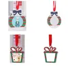 Sublimation Blank Metal Christmas Decorations Heat Transfer Santa Claus Pendant DIY Christmas Tree Ornament Writable Gifts T2I52402