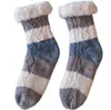 Chaussettes pantoufles floues pour femmes tricotées moelleuses cabine confortable hiver chaud polaire doux épais confortable anti-dérapant cadeau de noël bas bonneterie