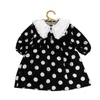 Printemps automne enfant en bas âge enfants à manches longues vague Point robe pour Vintage revers filles bébé Style coréen robe enfants vêtements G1215