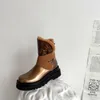 Winter Boots Lenkisen Warm 2022 Saling Snow Cow Leather Round Toe Thick Bottom Comfortable Slip on Classic Ankle L02 9695