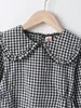 Ging Gingham Print Peter-Pan Collar Jurk Zij