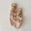 Chaussettes de dessin animé pour bébés filles automne 2021, chaussettes de princesse imprimées avec cœur et ours, à la mode, en coton peigné, avec animaux, tube central, D119