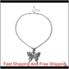 Statement Big Butterfly Anhänger Halskette Hip Hop Iced Out Strass Kette für Frauen Bling Tennis Kette Kristall Tier Halsband Schmuck X Bdoy5