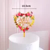 Bloemen Happy Birthday Cake Topper Floral Color Gedrukte Acryl Cupcake Toppers Birthday Party Wedding Mothers Day