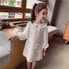 Klassieke Roze Ivory Kids Fancy Dresses voor Meisjes Kinderen Charmante Jurk Puff Sleeve Bruiloft Kleding 4 7 9 12 14 Jaar 210303