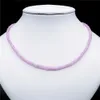 Collier noué à la main 2X4mm à facettes bleu rose couleur violet rouge vert perle de jade 17 "chaîne de cou 4 pc/lot bijoux de mode