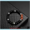 Perlé, Strands Jewelrynatural Volcanic Stone 8Mm Beads Charms Hip Hop Mens Bracelet Fashion Jewelry Charm Bracelets Drop Delivery 2021 Yf6