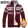 カーディガンメンズセーター暖かいベルベットのセーターコート冬のウールのカーディガン男性カジュアル厚い暖かいフリースのクリスマスセーターのための男211221