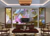 Papier peint personnalisé Fonds murales 3D orchidée de fond de télévision en relief mur moderne minimaliste salon chambre décoration peinture