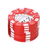 Mooi 3-laags Poker Chip Style Spice Cutter Sigaret Accessoires Gadget Tabak Grinder Herb Cutters