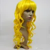 XT818 코스프레 가발 여성을위한 긴 물결 모양의 머리 패션 다채로운 합성 머리카락 22 인치 자연 100 % 열 합성 섬유
