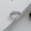 Klusterringar 100% 925 Sterling Silver Square Cubic Zirconia Bröllop för Kvinnor Fina Smycken, Fashion Engagemen Ring Tillbehör