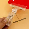 Reklam Display Pop Plastic Rotertable Price Sign Memo Card Paper Holder Clip Clear Moverble Gummi Lining Retail Promotion 20pcs