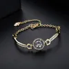 Мода Full Bling AAA Zircon Diamonds Gemstones Bangle Chain Braclets для женщин Gold White Silver Color Gewelry Bijoux подарки