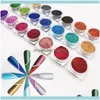 Salon de manucure santé beauté ongles paillettes 21 pièces/ensemble holographique Laser poudre Art accessoires colorés brillant Fine poussière décorations de manucure