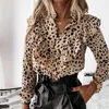 Women's Blouses & Shirts Ruffled Polka Dot Print Autumn Single Breasted Long Sleeve Female Blouse 2021 Elegant Office Ladies Tops Clothes