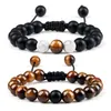 Kralen, strengen verstelbare kralen armband natuurlijke tijgeroog steen zwarte onyx lava mannen armbanden bedel yoga armbanden malachiet kralen sieraden