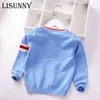 Preppy Style Children Cardigan Dzianiny Kurtka Jesień V-Neck Sweter Brytyjski Styl Baby Swetry Kids Clothing Coat 2-7y 211106