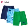 Summer 3-piece Toddler Solid Shark Allover Print Shorts for 3-6Y Boy Cotton Pants Clothes 210528