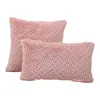 Cushion/Decorative Pillow Solid Color Short Plush Cushion Cover Dual-sided Soft Cozy Back Case Sofa Chair Decorative Waist