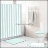 Salle de bain Aessories Bath Home Gardeth Mats Zeegle Creative Mat Antidérapant Toilette Rideau De Douche Ensemble Tapis Doux Siège Er Moderne Étanche Drop D