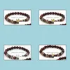 Beaded, Strands Bracelets Jewelry 8Mm Vbhg24 Elastic Adjusted Charm Nature Stone Chakra Reiki Agate Onyx Gold Sier Copper Cz Zircon Cubic Zi