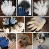 Hund Grooming Glove Gentle Deshedding Brush Glove Effektivt Pet Hair Remover Mitt Förbättrad Fem Finger Design Perfekt För Hundar Katt Med Lång Kort Fur 1 Par