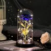Verzauberte Galaxie 24k Goldfolie plattierte Rose mit feenhaften String-Lichtern in Dome Kreative Geschenke für immer Rose für Valentinstag-Tagesgeschenk