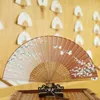 Chinese Style Party Favor Pattern Silk Folding Fan Dance Wedding Hand Held Flower Women Photo Prop Tool Art Craft