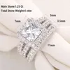 She 2 PCS Wedding Ring Set Classic Jewelry 28 CT Princess Cut AAAAA CZ 925 Sterling Silver förlovningsringar för kvinnor JR48877414969