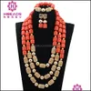 Örhängen Halsband Smycken Satser Lyx Nigeriska Pärlor Traditionell Afrikansk Bröllop Bröllop Statement Set Dubai CNR819 C18122701 Drop Leverans