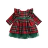 Girl's Dresses Girls Kids Christmas Dress Toddler Baby Child Red Plaid Bow For Girl Xmas Party Princess Costumes