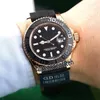 GDF 40mm Y-M M126655 Miyota 8215 Automatic Mens Watch 18K Rose Gold Case Black Dial Cerachrom Bezel Rubber Strap High Quality Watches Timezonewatch E04