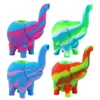 2021 Elephant Pattern Mini Bubbler Vattenrör Flera färger Silikon Olje Riggar Bong Hookahs Gratis Glasskål Nektar Samlare Dabb