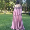 ユニークなほこりっぽいローズオフショルダーイブニングマザーの花嫁のドレス2022スリーブシフォンレースクリスタルビーズパーティーブライドメイドウエディングドレス