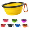 Collapsible Dog Bowl Water Bowls for Cats Dogs, Portable Pet Feeding Watering Dish for Walking Parking Traveling Camping Hiking with Carabiners 350ml Wholesale J05