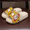 New Women High Quality Indoor Casual Thick Soft Bottom Slippers Scribbled Fish Mouth Cartoon Lovers Shoes Men Summer Slippers