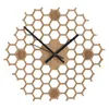 Minimalist Gift Quartz Wall Clock Durable Silent Sweep Contemporary Bamboo Honeycomb Kitchen Non Ticking Bee Home Decor H1230