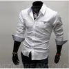 Herrklänningskjortor Mens Style Fashion Long Sleeve Shirt Button Patchwork With Pocket Formal Plain Top248L