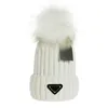 New Fashion Women Ladies Warm Winter Beanie Large Faux Fur Pom Poms Bobble Hat Knitted Ski Cap Black Blue White Pink