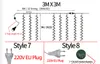 220V EU LED クリスマスライトつらら防水妖精ストリングカーテンライトガーランド屋外ウェディングパーティーバー新年の装飾