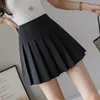 Mini school skirts women spring autumn high waist korean style mini skirt pleated short white black skirts Womens kawaii skirts 210311