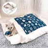 Japanese Cat Bed Warm Cat Sleeping Bag Deep Sleep Winter Removable Pet Dog Bed House Cats Nest Cushion with pillow 210722