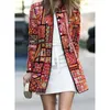 Women's Jackets Digital Printing Long-sleeve Open Stitch Summer Ladies Coat Jacket Mid-length Intellectual Ethnic Thin Office Lady Women