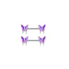 2021 Fashion Women Stainless Steel Butterfly Ring Septum Piercing Nipple Jewelry Chest Ornament